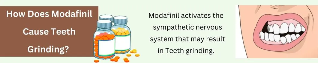 How does Modafinil teeth gridning occurs